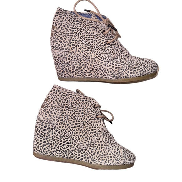 Mint 🔥 TOMS CHEETAH wedge ankle boots booties women’s size 6 - Picture 4 of 12